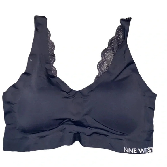 Nine West black padded  lace brallette Szc L - Picture 1 of 12